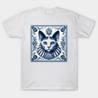Delft Tile With Sphinx Cat No.2 T-Shirt